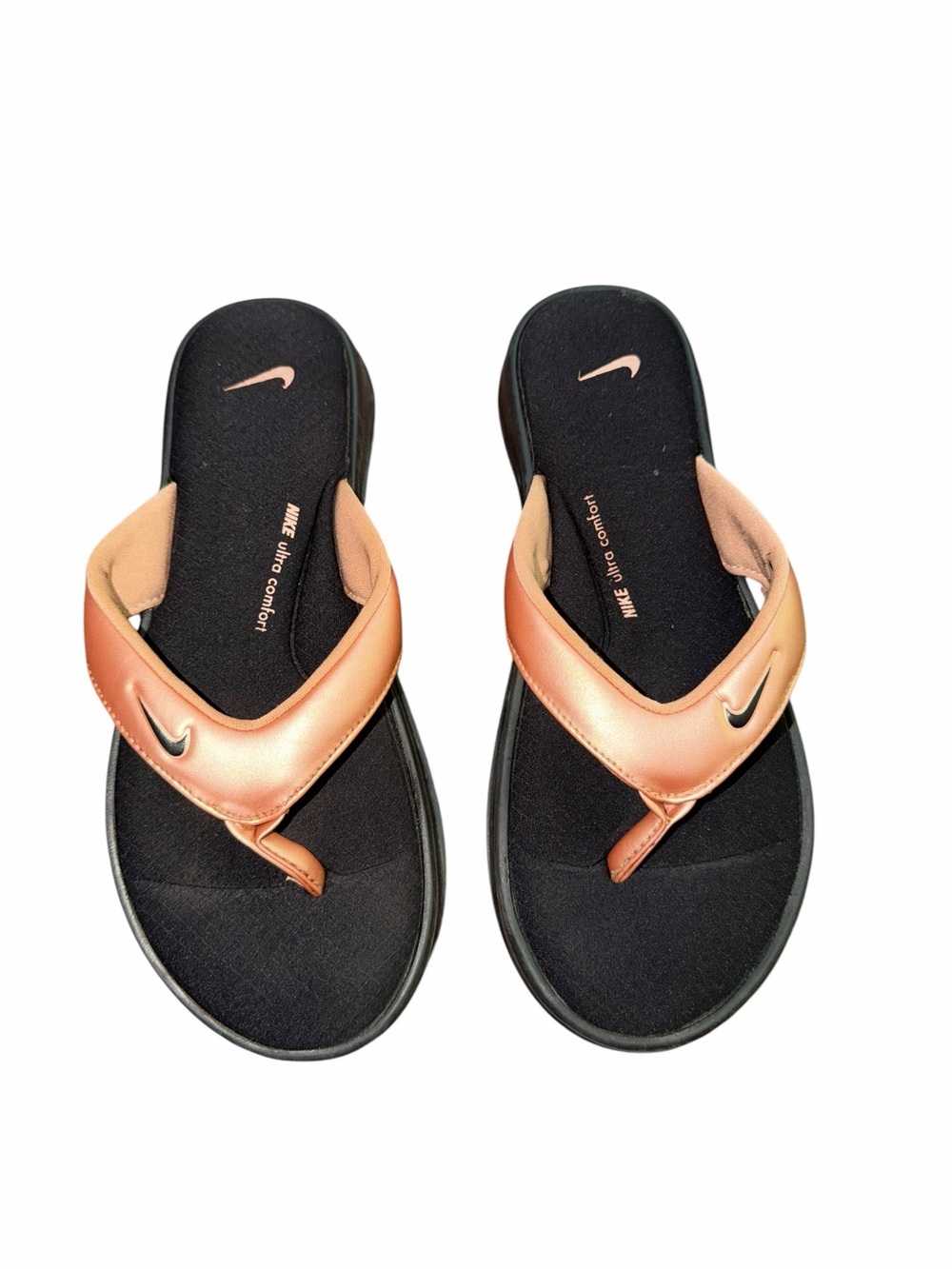 Nike Ultra Comfort Flip Flop Sandals Rose Gold Black Women’s Size 8
